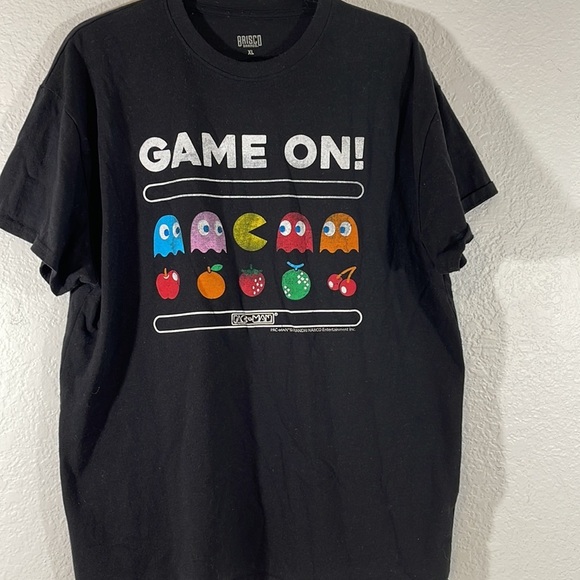 BRISCO GRAPHIC TEE GAME ON! PAC-MAN SHORT SLEEVE T-SHIRT BLACK SIZE XL - Picture 2 of 6